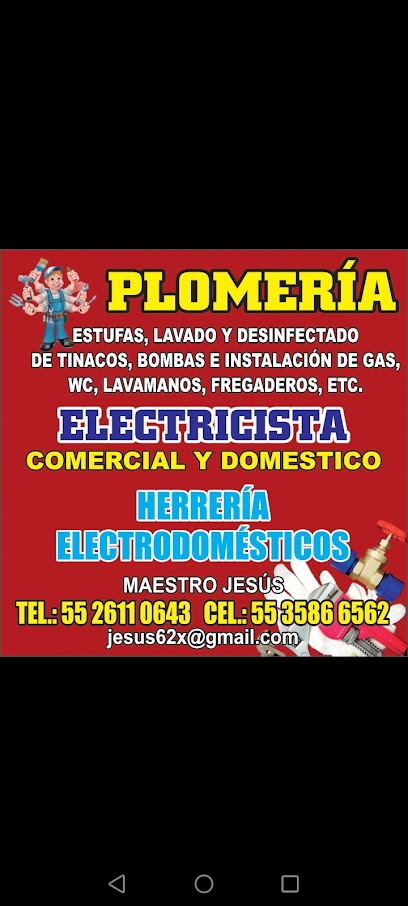 Plomeria, Electricidad , Herrería y otros ( Técnico Jesús García )